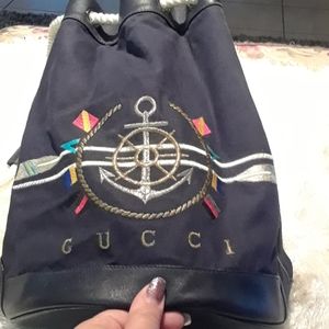Vintage Gucci Navy Blue Nautical Bag